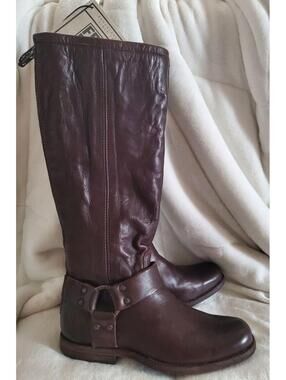 NEW FRYE Phillip Harness Boots Brown 5.5 Womens